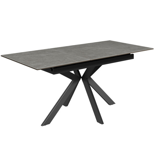 Armada Small Ceramic Extending Dining Table In Matte Grey
