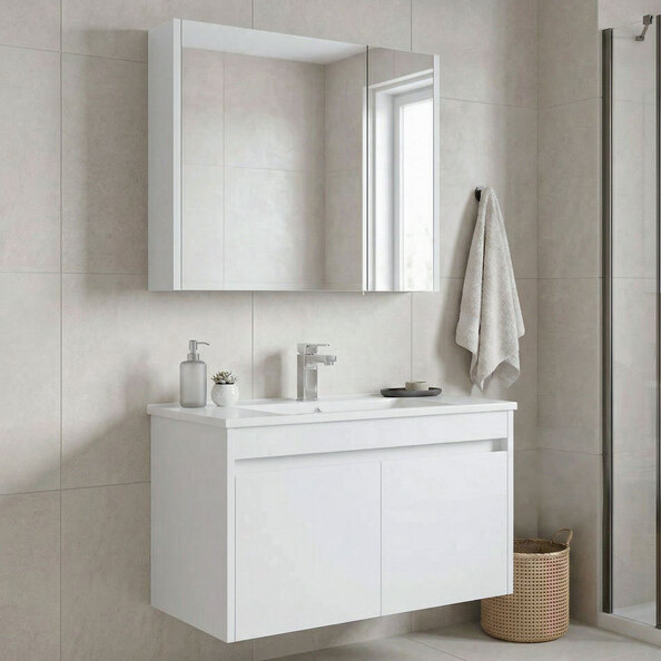 Arno Large Wooden Bathroom Furniture Set with 4 Doors in White