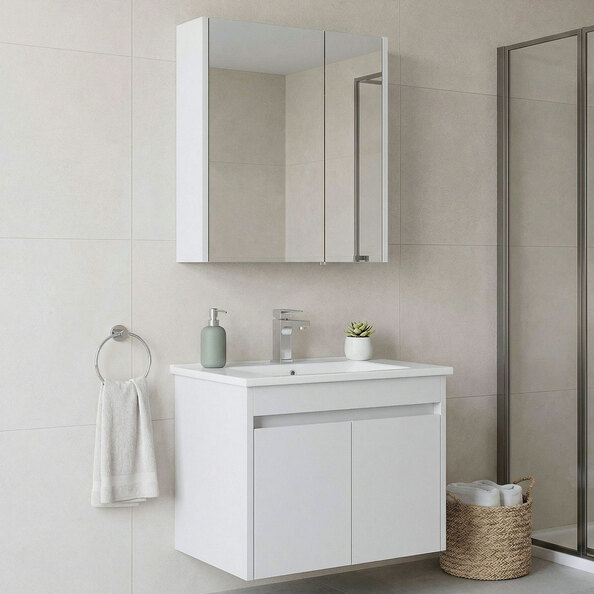 Arno Small Wooden Bathroom Furniture Set with 4 Doors in White