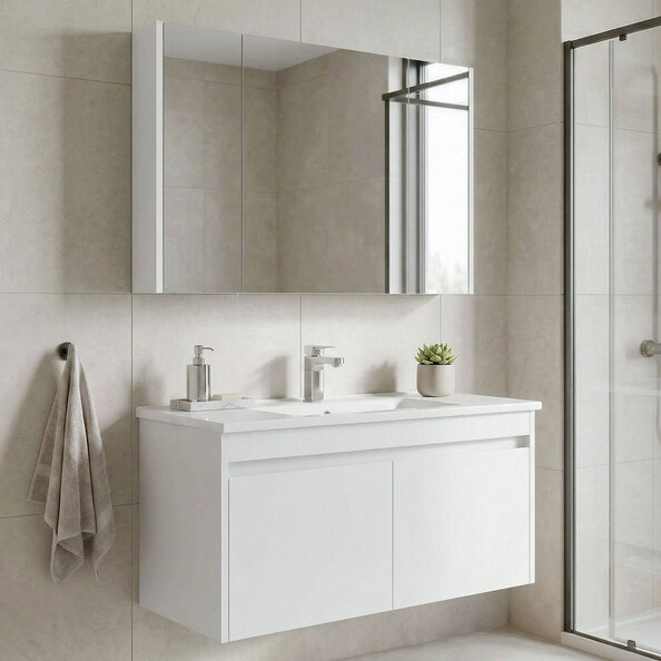 Arno Wooden Bathroom Furniture Set with 5 Doors in White