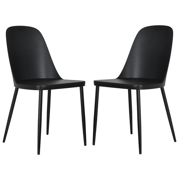 Arta Duo Black Plastic Dining Chairs In Pair
