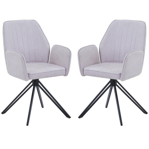 Arta Fabric Dining Chairs In Pair - Natural