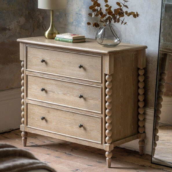 Arta Wooden Chest Of 3 Drawers In Natural