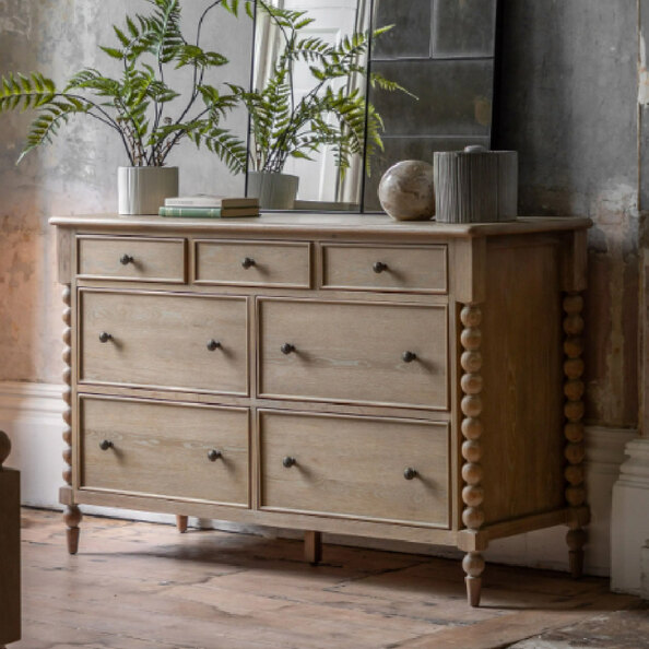 Arta Wooden Chest Of 7 Drawers In Natural