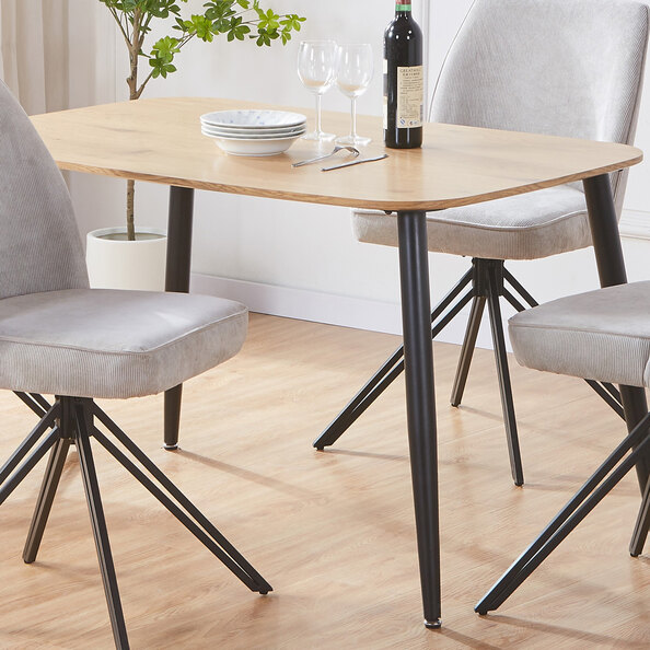 Arta Wooden Rectangular Dining Table - Oak
