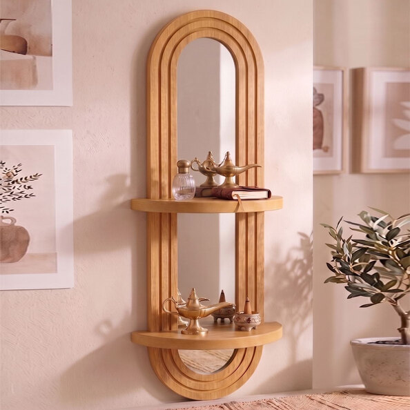Artmat Fluted Wooden Wall Mirror in Oak