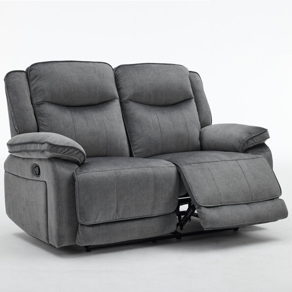 Arvexo Fabric Manual Recliner 2 Seater Sofa in Grey