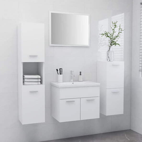 Asher Wooden Bathroom Furniture Set In White