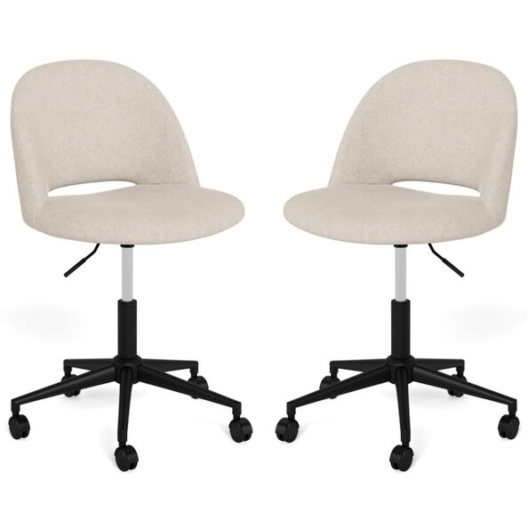 Ashford Fabric Office Chairs With Black Steel Base - Beige