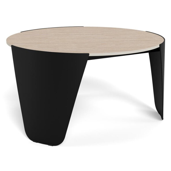 Ashland Ceramic Coffee Table With Black Steel Base - Beige