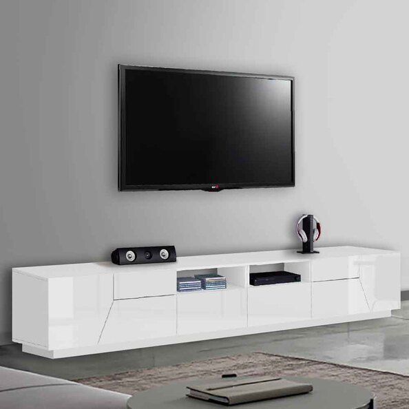 Astoria Large High Gloss TV Stand In White