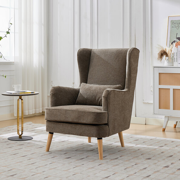 Atwood Fabric Bedroom Chair in Bark