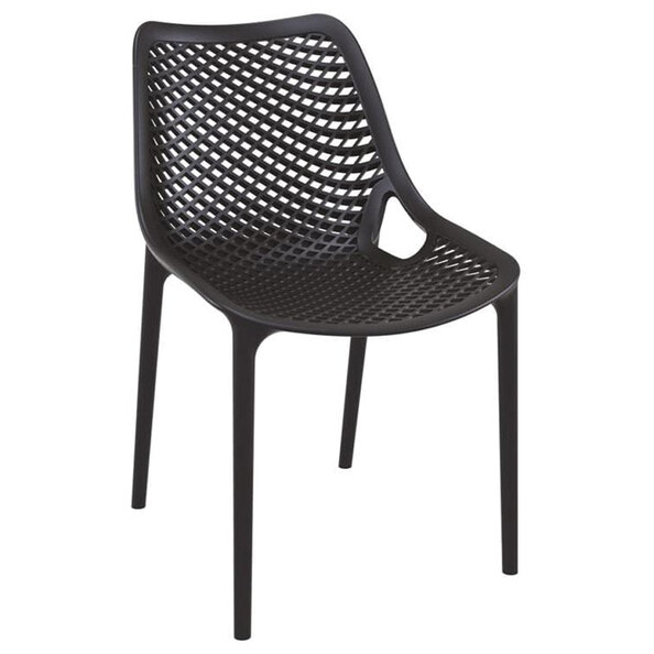 Aultas Polypropylene Garden Side Chair In Black