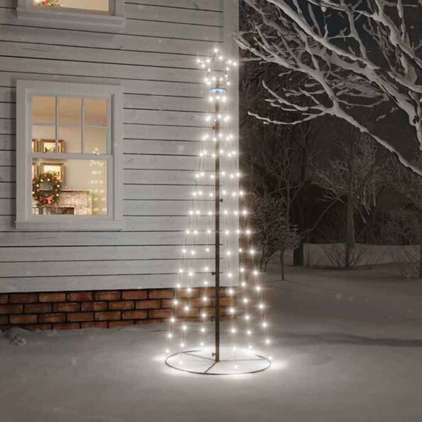 Aurelia 180cm Metal Christmas Cone Tree With 108 LEDs - Cold White