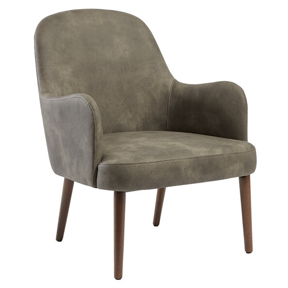 Avelay Faux Leather 1 Seater Sofa In Steel Grey