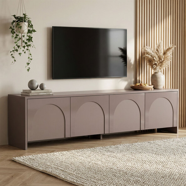 Avelis Wooden TV Stand with 4 Doors in Atlas