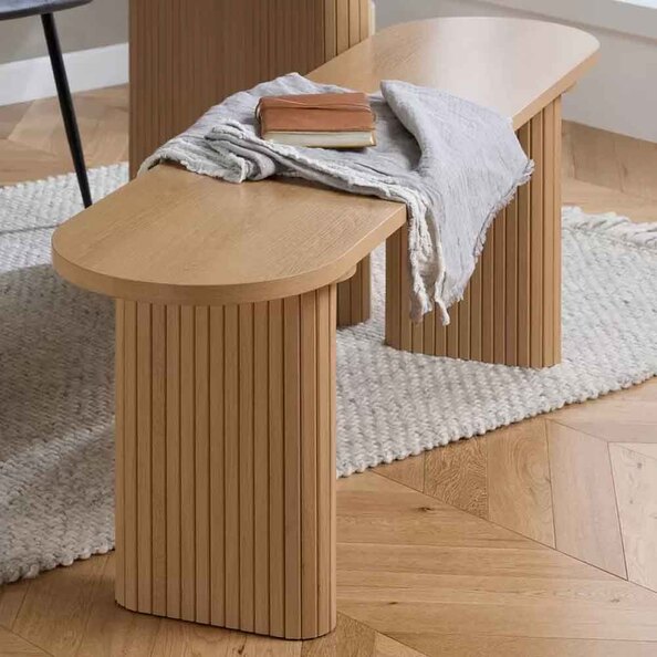 Avenel Wooden Dining Bench in Oak