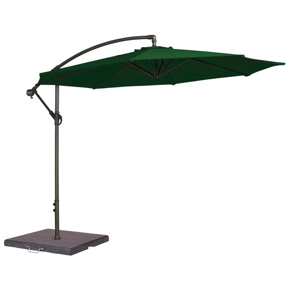 Aviro Garden Green Polyester Round Cantilever 3.0m Parasol with Granite Base