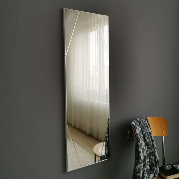 Avyra Glass Full Length Wall Mirror in Silver