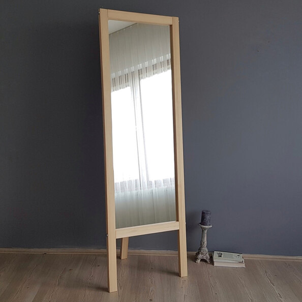 Avyra Wooden Full Length Cheval Mirror in Walnut