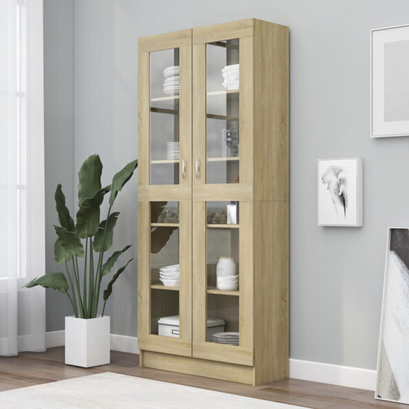 Axtan Wooden Display Cabinet With 2 Doors In Sonoma Oak
