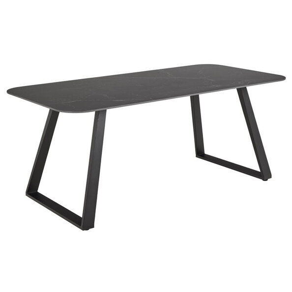 Axton Ceramic Dining Table With Steel Legs - Black