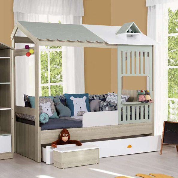 Ayder Wooden Children Bed in Green