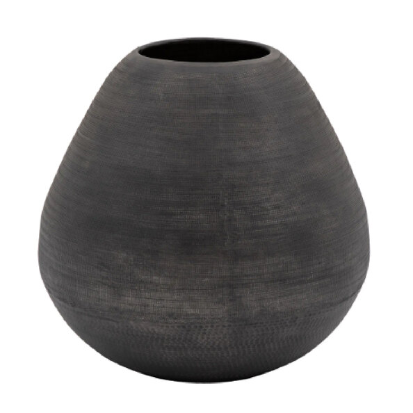 Aztec Aluminium Chatai Vase In Black