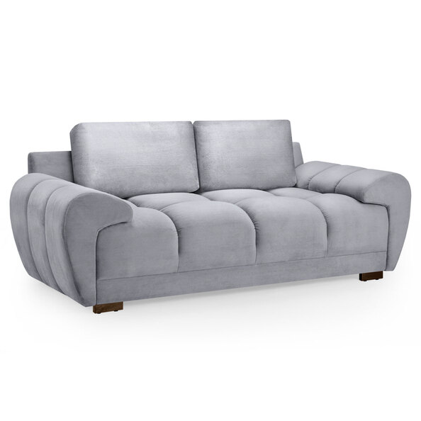 Aztec Plush Velvet 2 Seater Sofa In Grey
