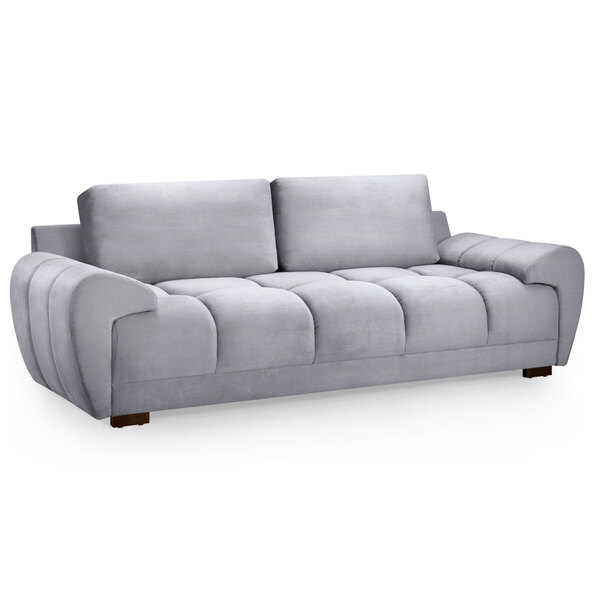 Aztec Plush Velvet 3 Seater Sofa In Grey