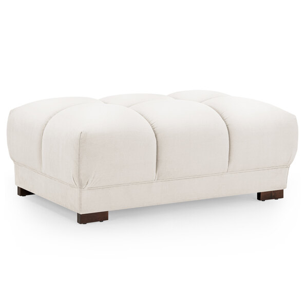 Aztec Plush Velvet Foot Stool In Cream