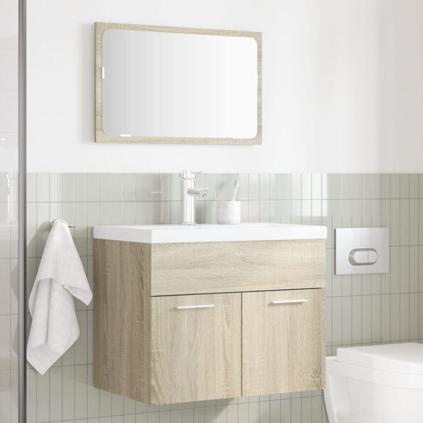 Aztec Wooden 2 Piece Bathroom Furniture Set In Sonoma Oak