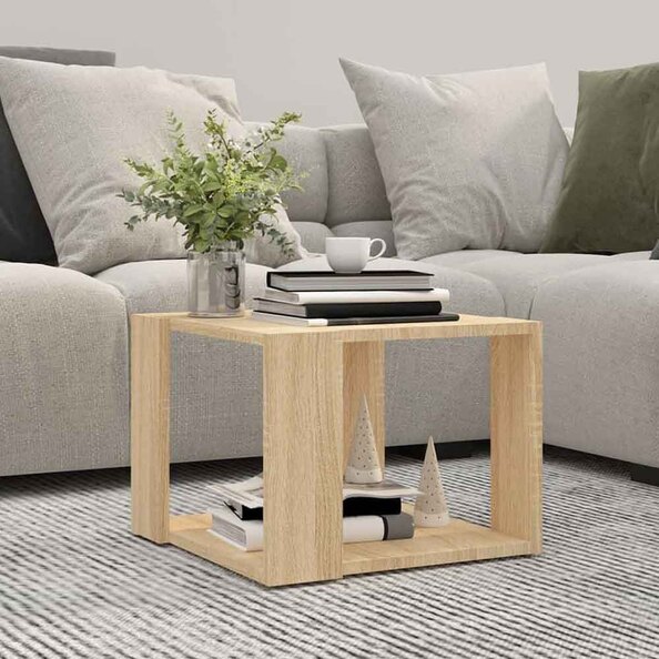 Baina 40cm Square Wooden Coffee Table - Sonoma Oak