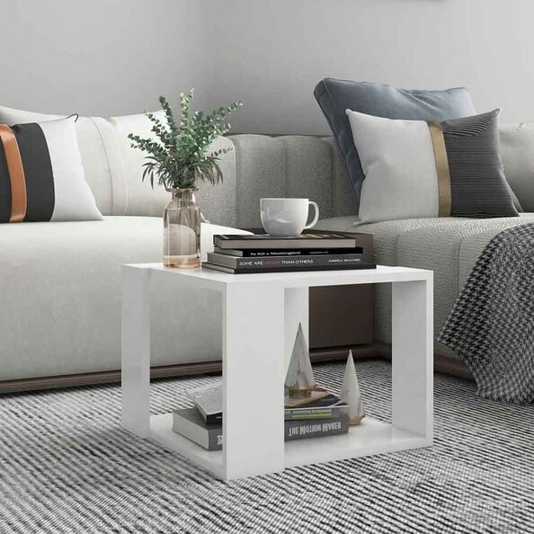 Baina 40cm Square Wooden Coffee Table - White