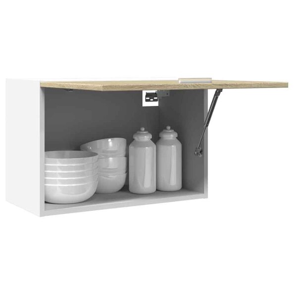 Baina Wall Hung Wooden Storage Cabinet With 1 Doors - Sonoma Oak/White