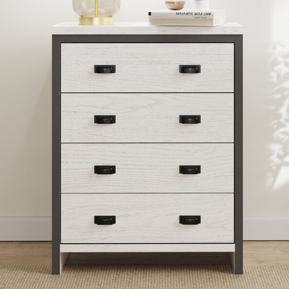 Balcombe Wooden Chest Of 4 Drawers - White
