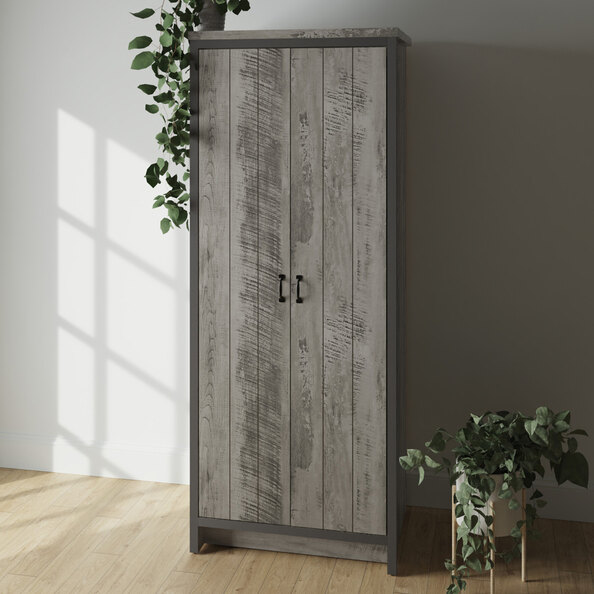 Balcombe Wooden Wardrobe With 2 Doors In Grey