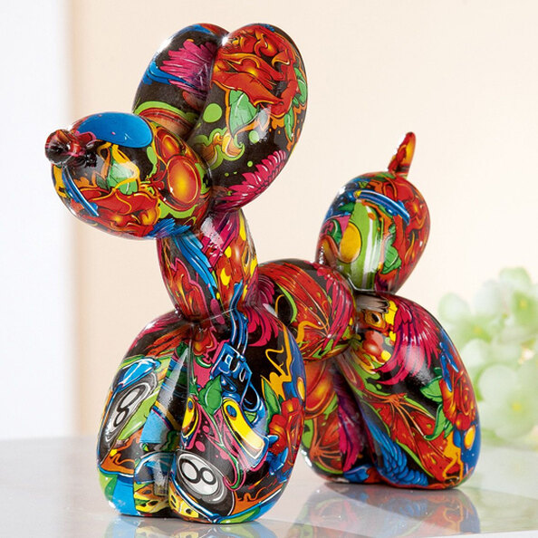 Balloon Dog Pop Art Poly Design Sculpture In Multicolor