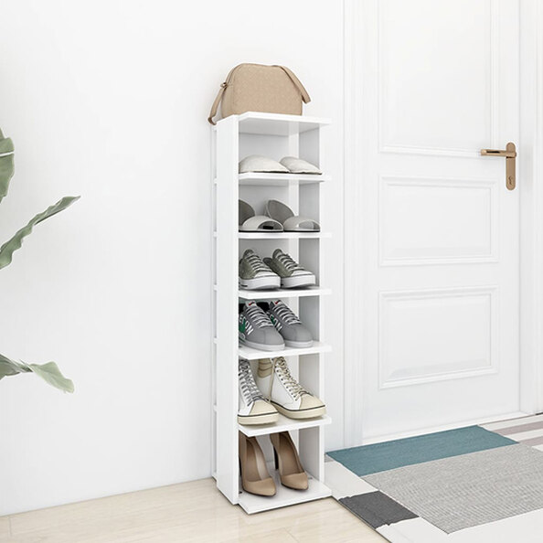 Balta Wooden Shoe Storage Rack With 6 Shelves In White