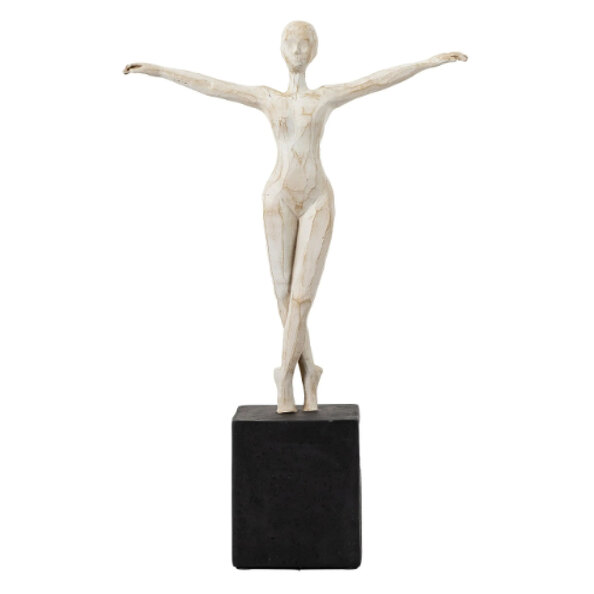 Bandera Polyresin Pirouette Sculpture In White And Black