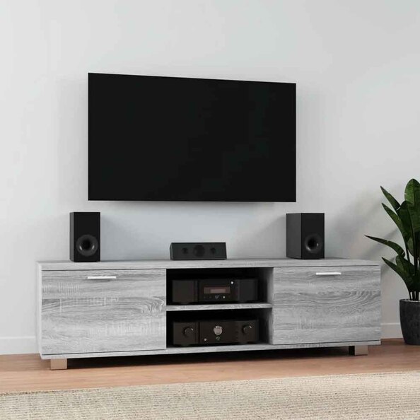 Banning 140cm Wooden TV Stand With 2 Doors In Grey Sonoma