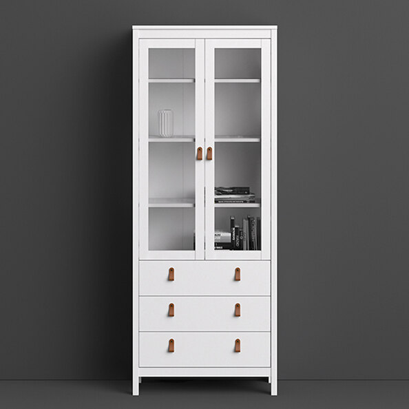 Barcila Wooden Display Cabinet With 2 Doors In White