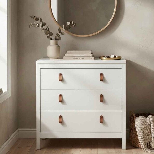 Barcila Wooden Chest Of 3 Drawers in White
