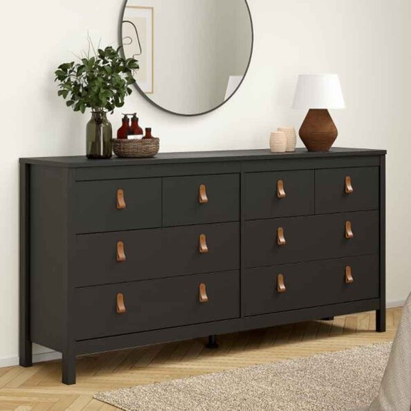 Barcila Wooden Chest Of 8 Drawers in Matt Black