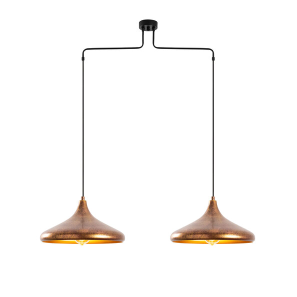 Barek Metal Double Ceiling Pendant Light in Patina