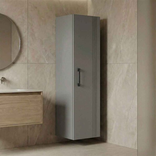 Bari Tall Wooden Bathroom Storage Cabinet in Cashmere