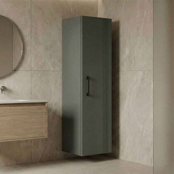 Bari Tall Wooden Bathroom Storage Cabinet in Green