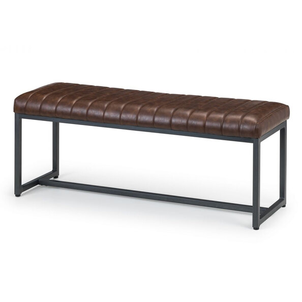 Barras Faux Leather Dining Bench In Brown