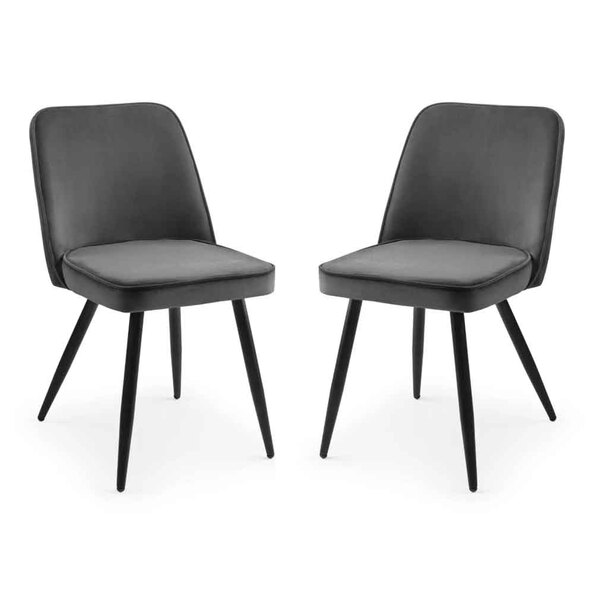 Barras Grey Velvet Dining Chairs in Pair