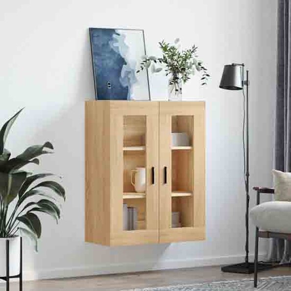Barrie Wooden Wall Mounted Storage Cabinet In Sonoma Oak